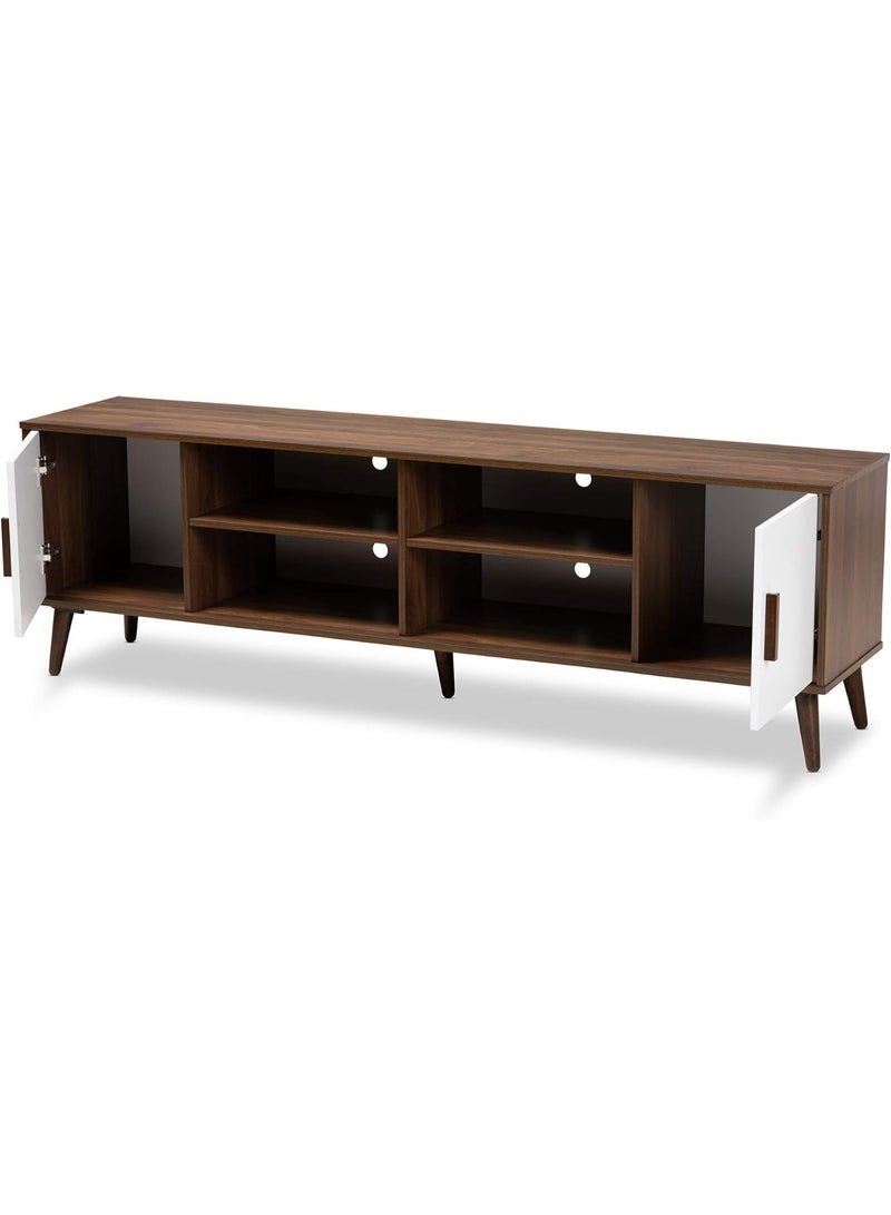 Baxton Studio TV Stands, One Size, Walnut Brown/White - Image 4
